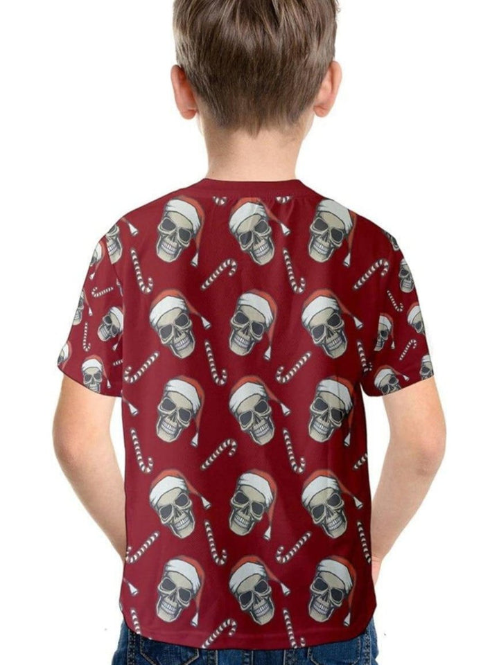 CHRISTMAS SKULLS Kids' Cotton Tee - Poison Arrow Retro