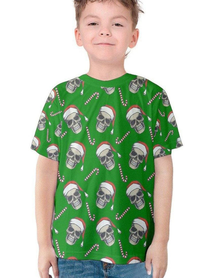 CHRISTMAS SKULLS Kids' Cotton Tee - Poison Arrow Retro