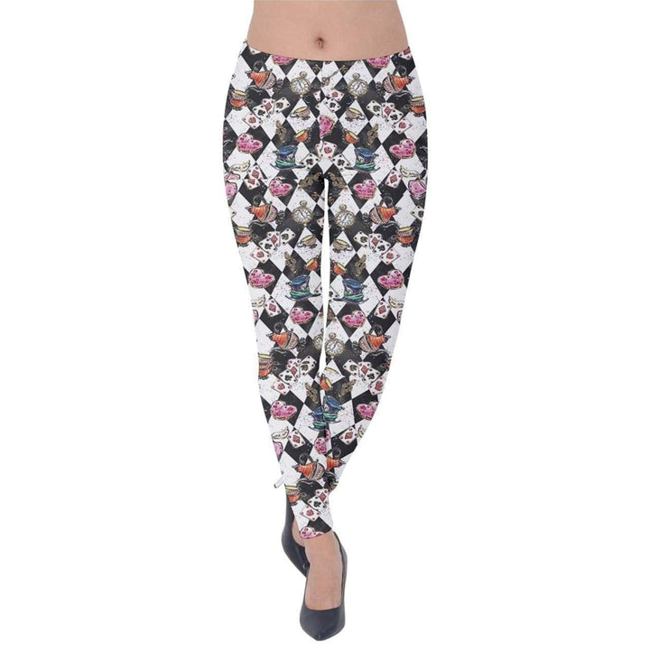 Alice in Wonderland Velvet Leggings - Poison Arrow Retro