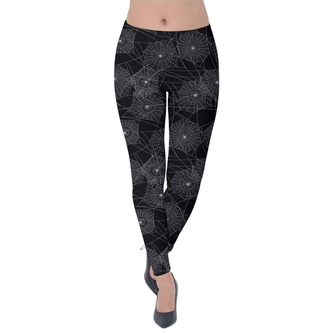 Anansie Spider Web Velvet Leggings - Poison Arrow Retro