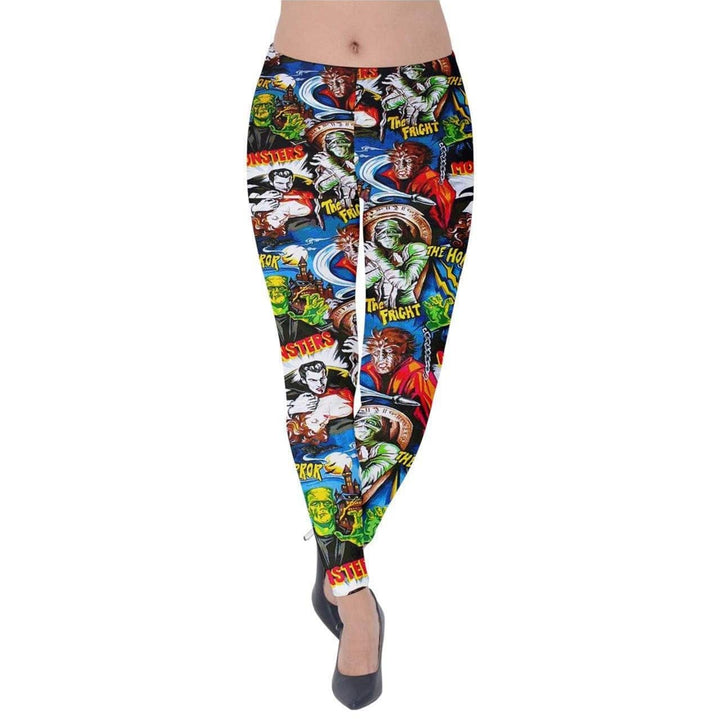 Hollywood Monsters Velvet Leggings [IN STOCK] - Poison Arrow Retro