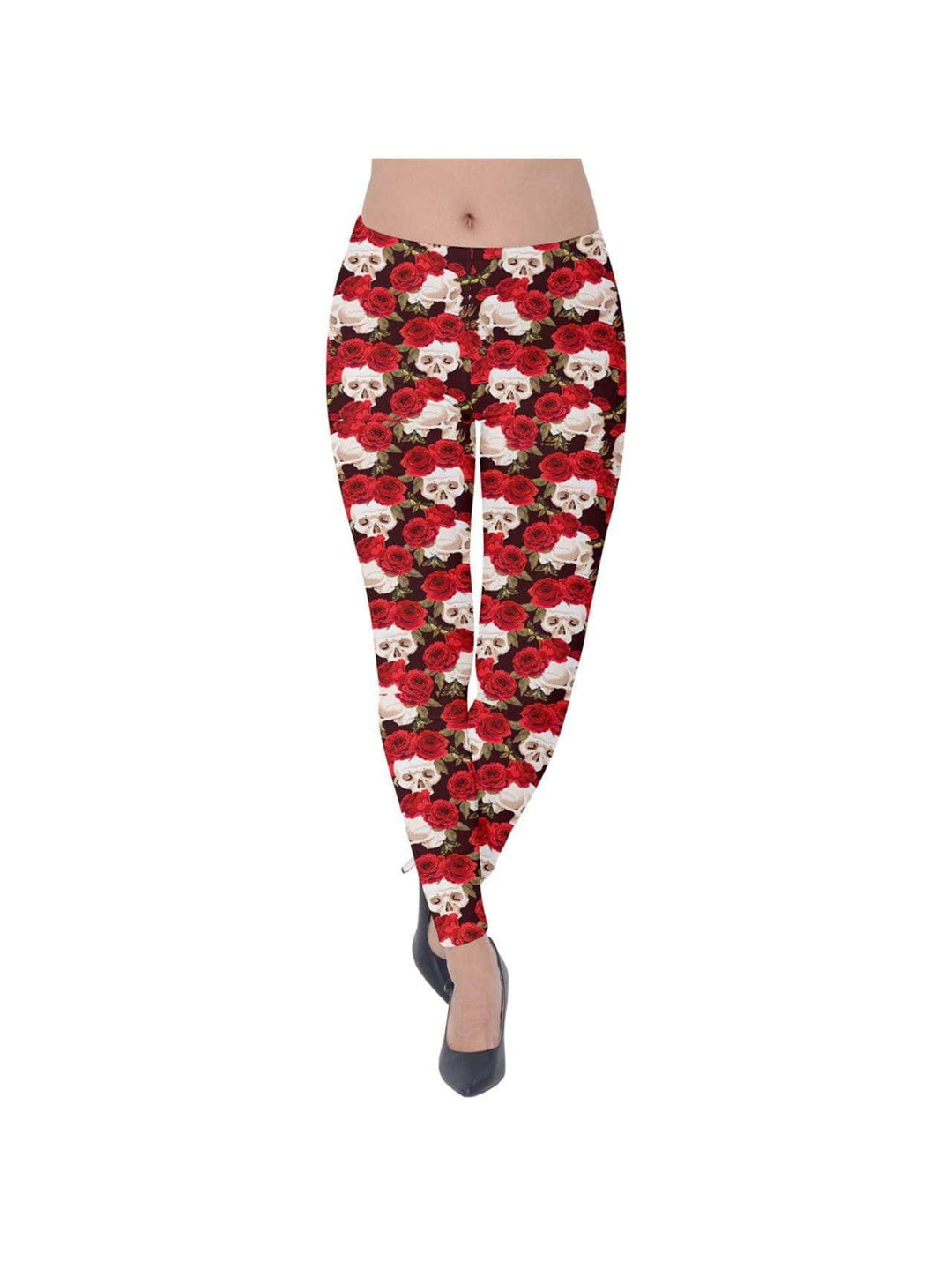 Skulls and Roses Velvet Leggings - Poison Arrow Retro