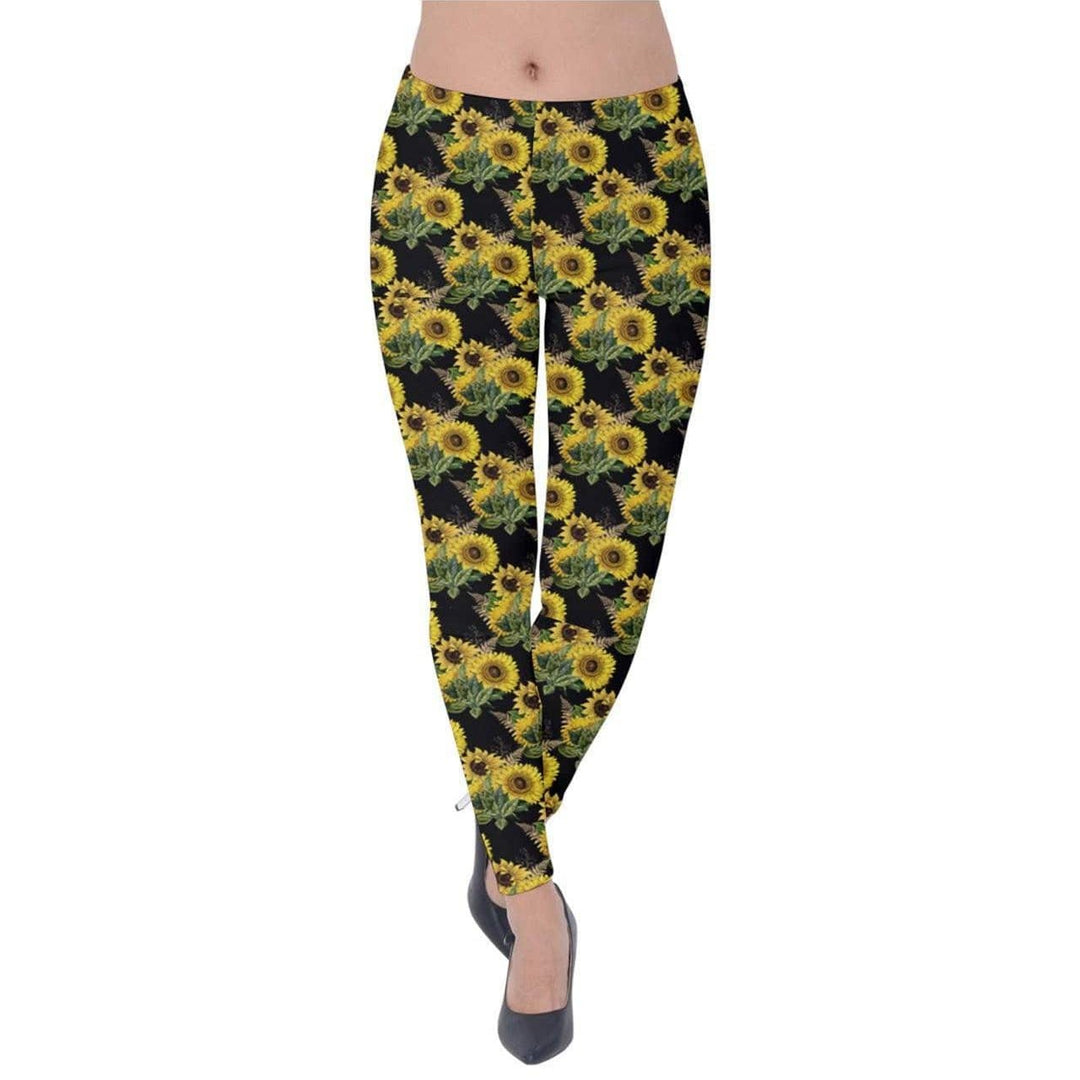 Sunflowers Velvet Leggings - Poison Arrow Retro