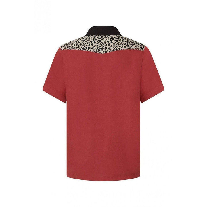 CHET ROCK JEFFERY WESTERN BOWLING SHIRT RED LEOPARD - Poison Arrow Retro