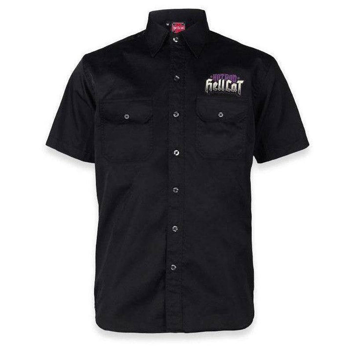 HOTROD HELLCAT BUTTON UP SPEED KILLS - Poison Arrow Retro