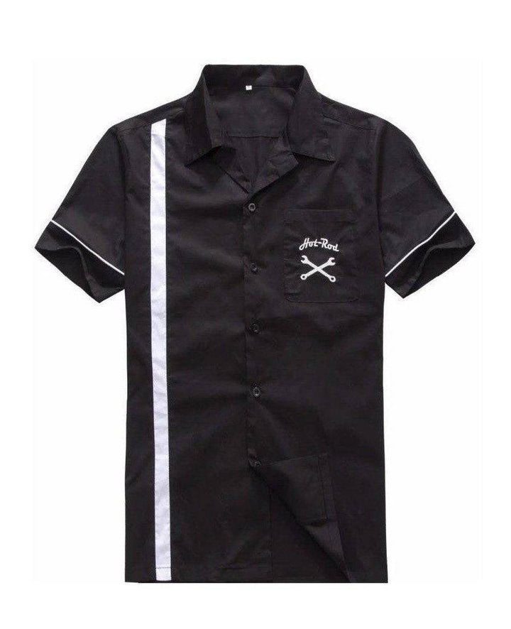 Mens Vintage Style Bowling Dress Shirt - HOTROD SPANNERS - Poison Arrow Retro