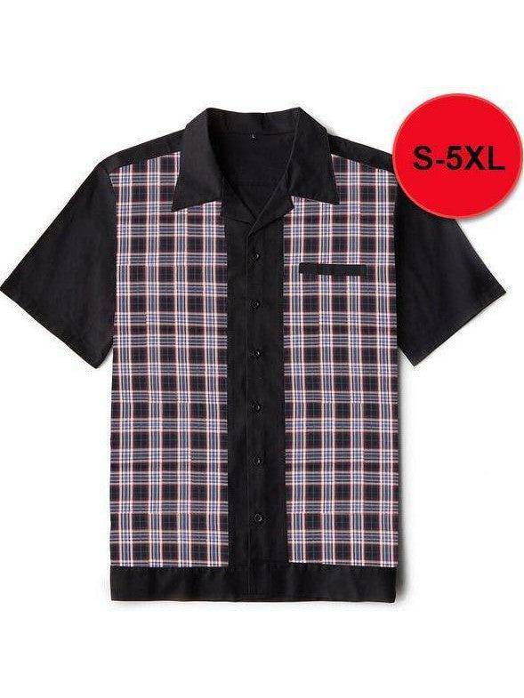 Mens Vintage Style Bowling Dress Shirt - RALPH PLAID - Poison Arrow Retro