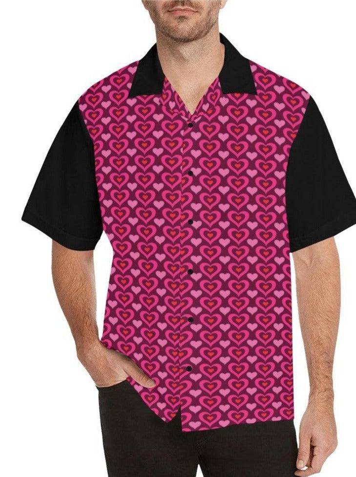 MY GROOVY VALENTINE Men's Button Up Shirt - Poison Arrow Retro