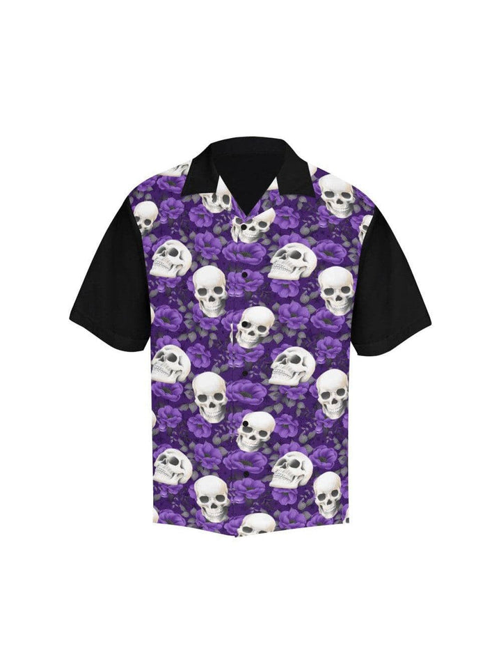 Skulls Men's Button Up Shirts - Poison Arrow Retro