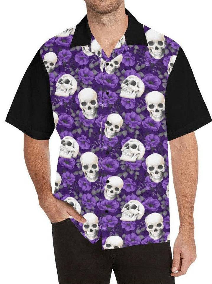 Skulls Men's Button Up Shirts - Poison Arrow Retro