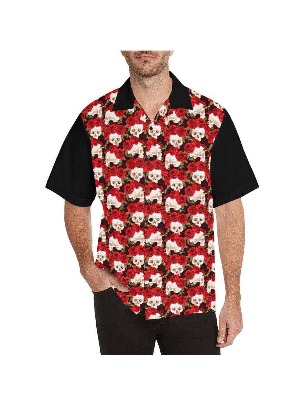 Skulls Men's Button Up Shirts - Poison Arrow Retro