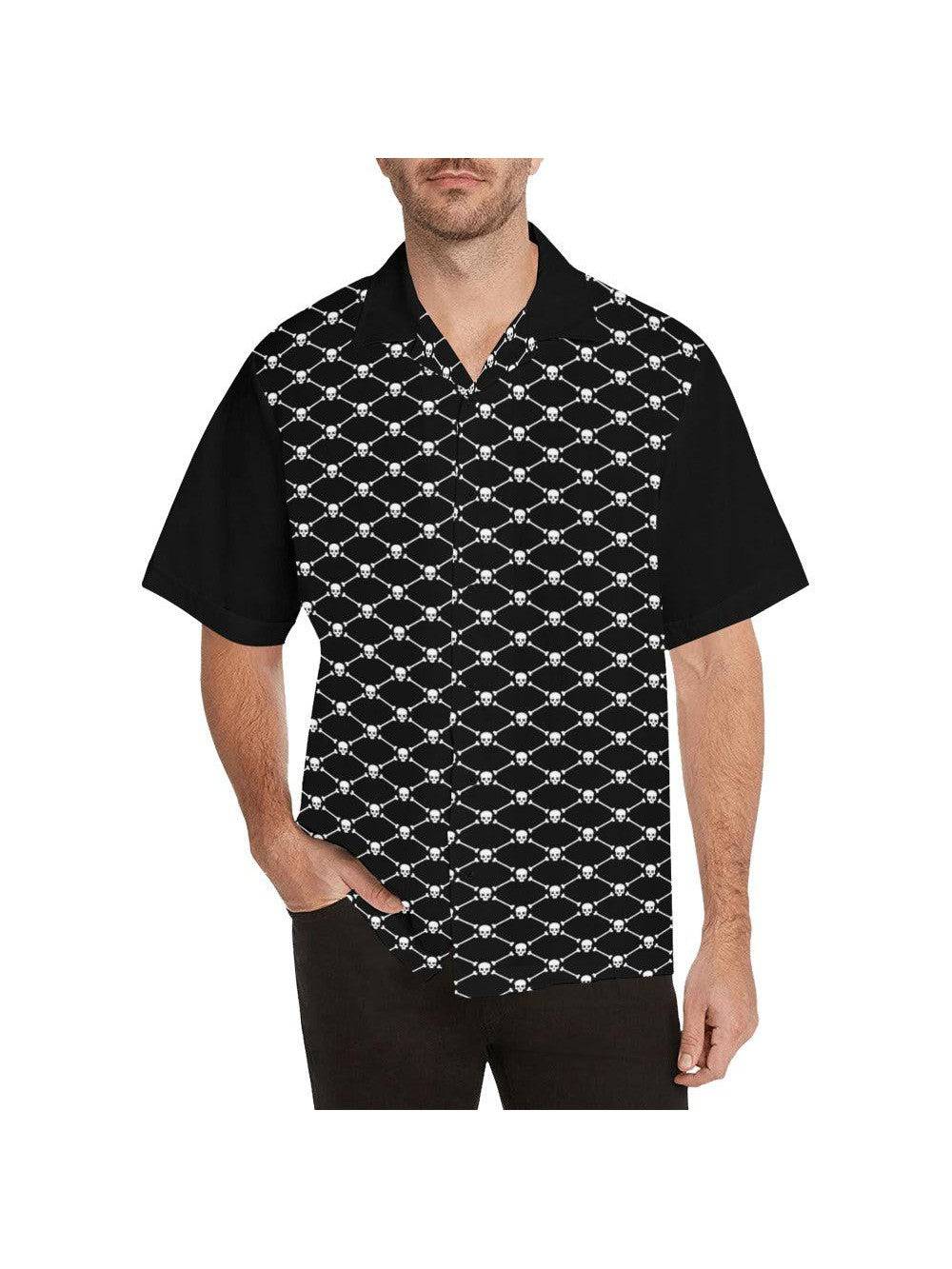 Skulls Men's Button Up Shirts - Poison Arrow Retro