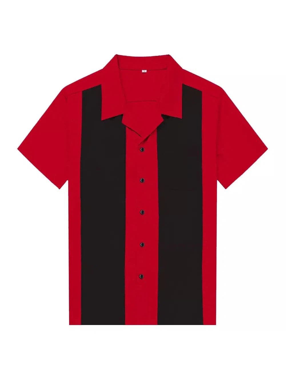 Vintage Style Bowling Shirt Red Black Panel - Poison Arrow Retro