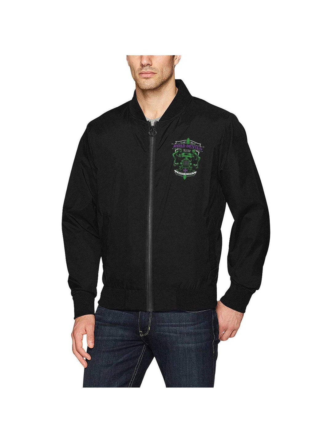 ROAD DEVILS Men's Hot Rod  Bomber Jacket - Poison Arrow Retro