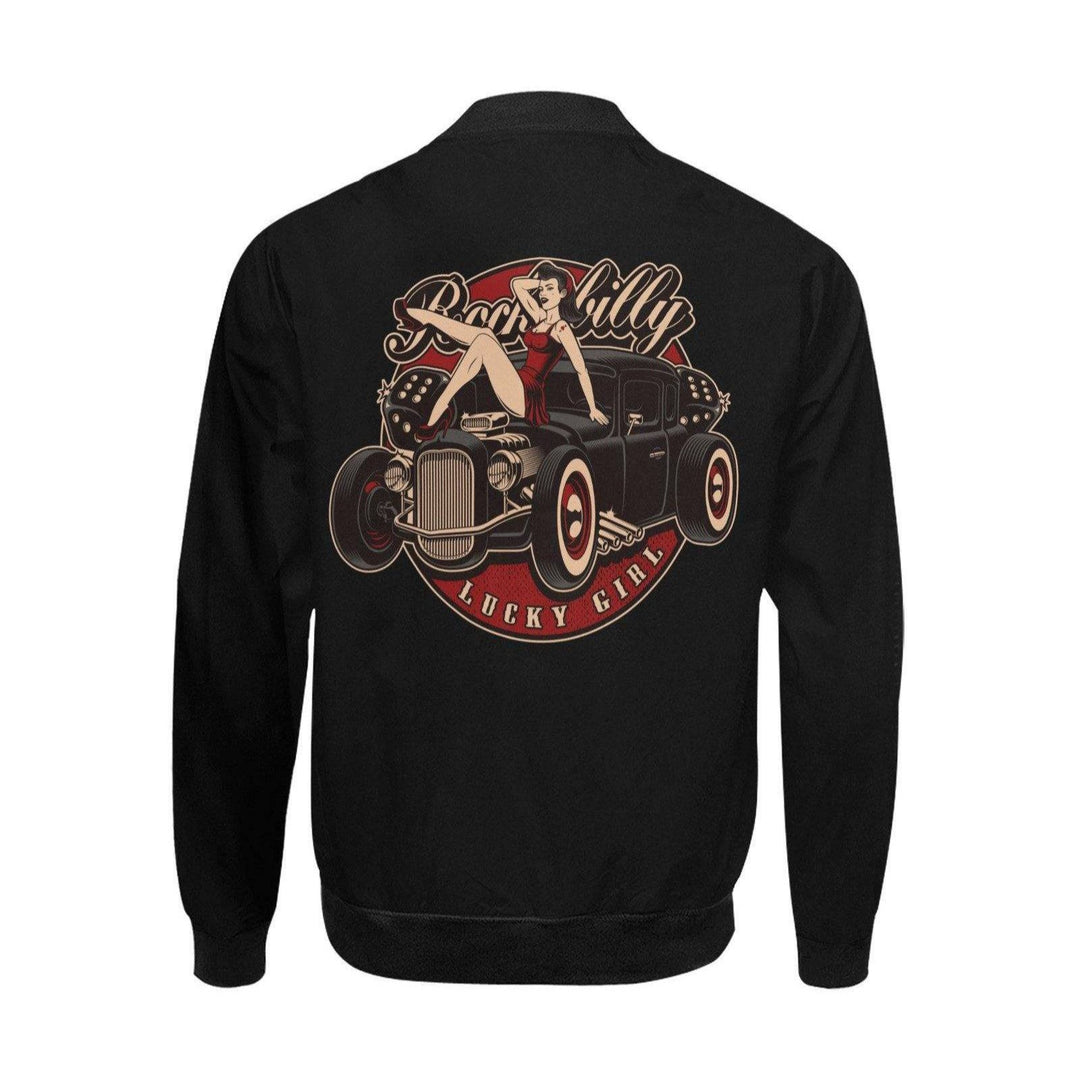 ROCKABILLY LUCKY GIRL Men's Hot Rod Bomber Jacket [IN STOCK] - Poison Arrow Retro