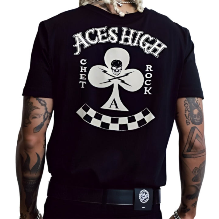 CHET ROCK ACES HIGH T-SHIRT - Poison Arrow Retro