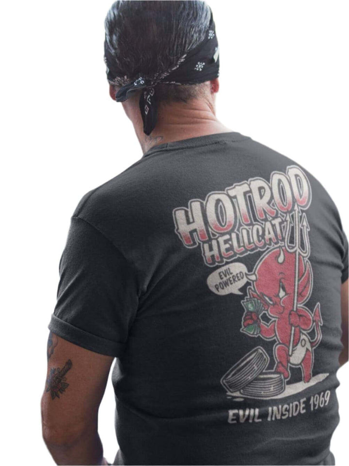 Hotrod Hellcat Mens Tshirt Evil Inside 1969 - Poison Arrow Retro