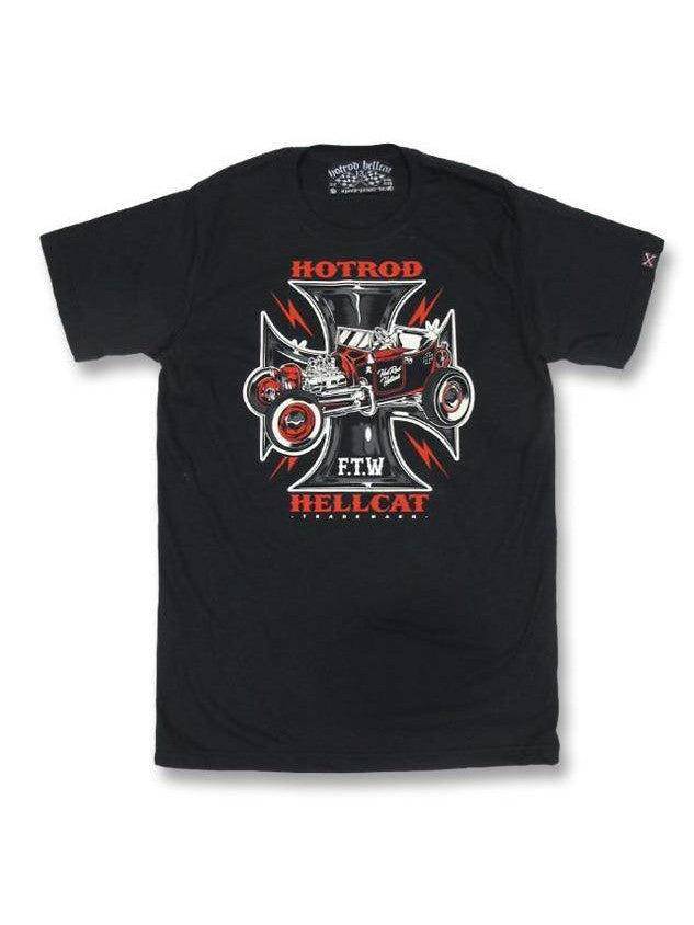 HOTROD HELLCAT MENS TSHIRT FTW IRON CROSS - Poison Arrow Retro