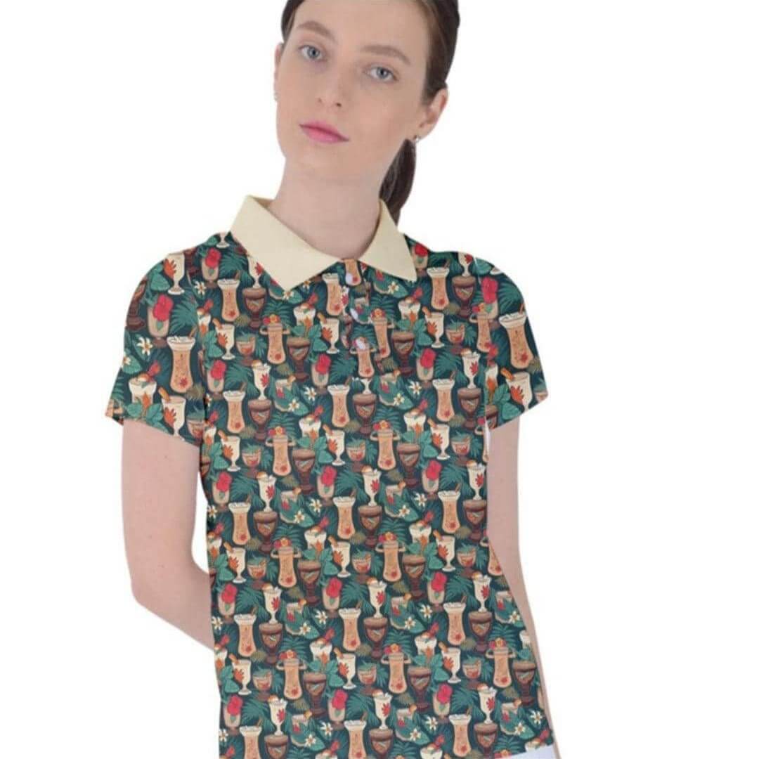 Retro Tiki Luau Women's Polo T-Shirt - Poison Arrow Retro