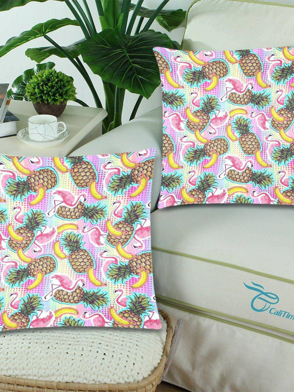 Goin' Troppo Throw Pillow Cover 18"x 18" (Twin Sides) (Set of 2) - Poison Arrow Retro