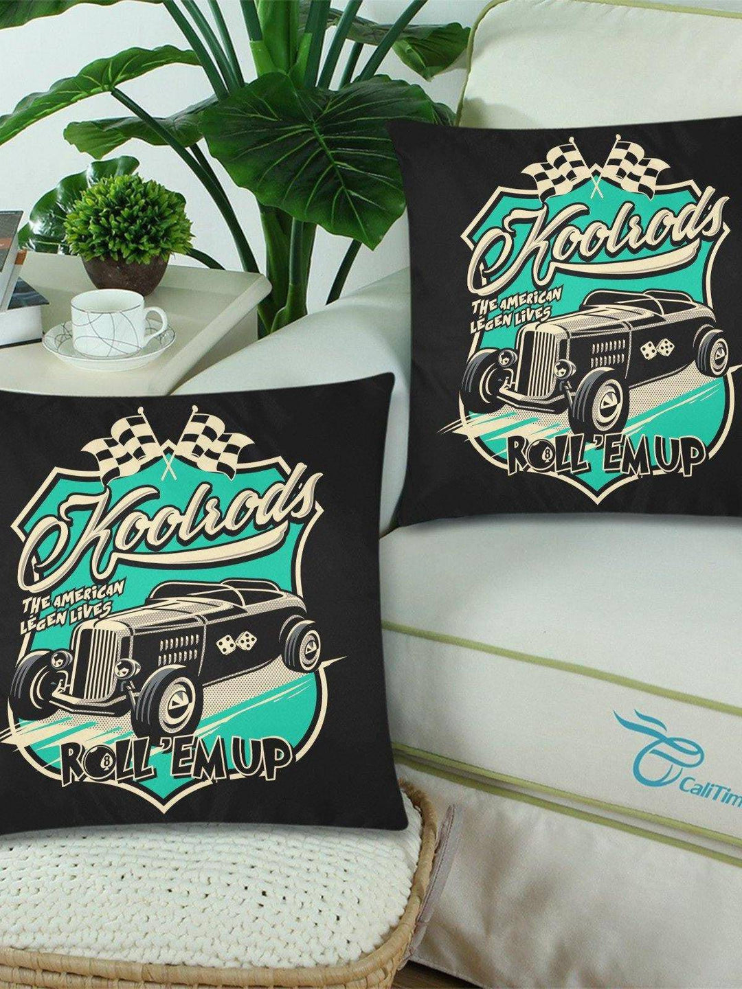 KOOLRODS Throw Pillow Cover 18"x 18" (Twin Sides) (Set of 2) - Poison Arrow Retro