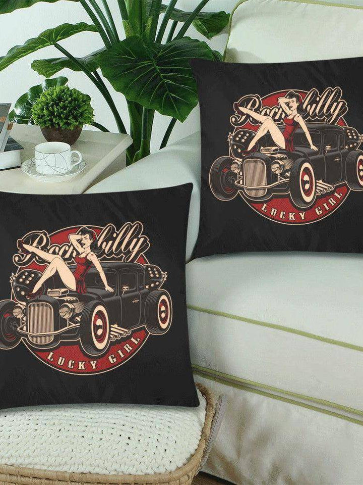 LUCKY GIRL Cushion Cover 18"x 18" (Twin Sides) (Set of 2) - Poison Arrow Retro