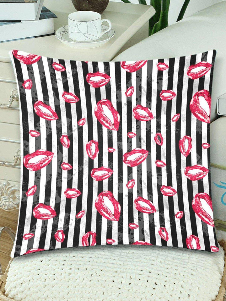 LUCKY LIPS Throw Pillow Cover 18"x 18" (Twin Sides) (Set of 2) - Poison Arrow Retro