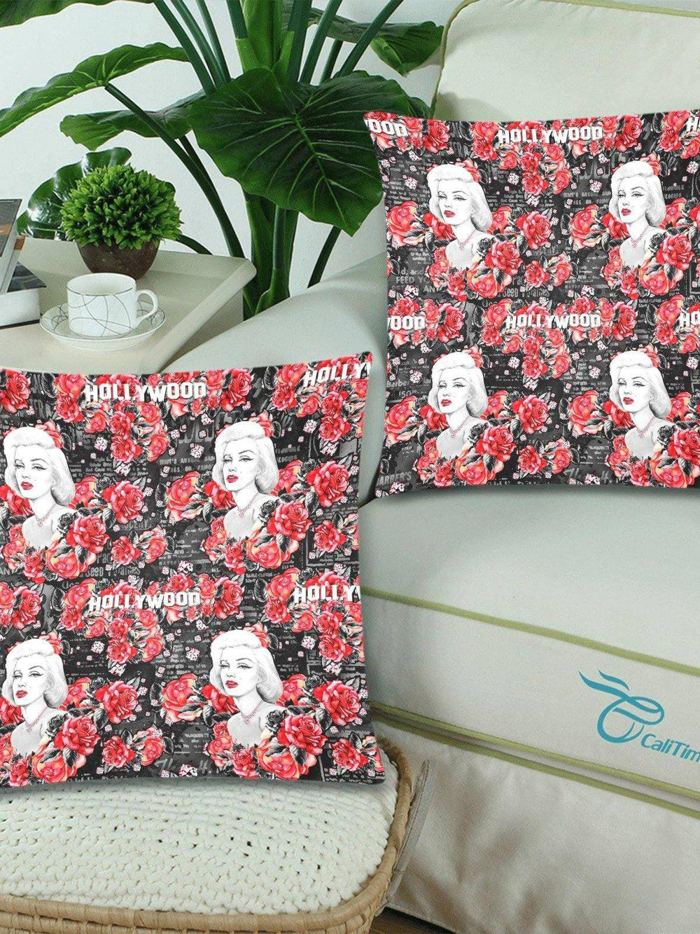 MARILYN Throw Pillow Cover 18"x 18" (Twin Sides) (Set of 2) - Poison Arrow Retro