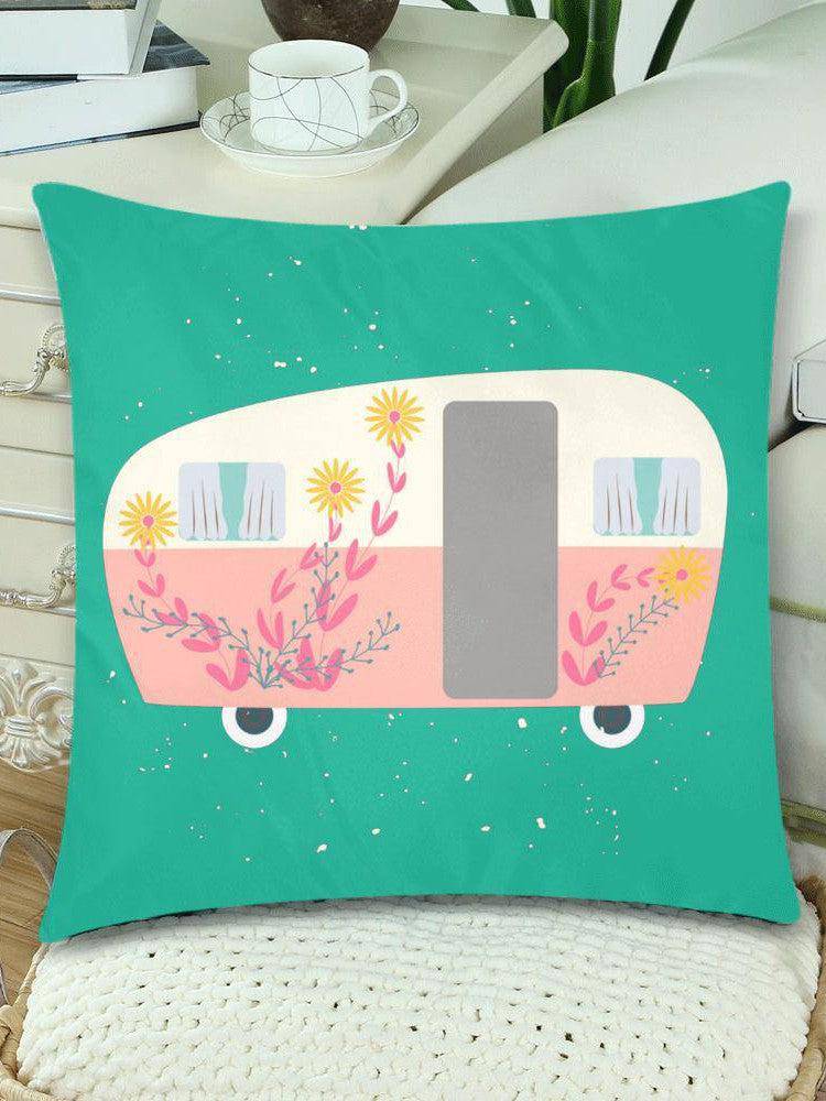 Retro Van Throw Pillow Cover 18"x 18" (Twin Sides) (Set of 2) - Poison Arrow Retro