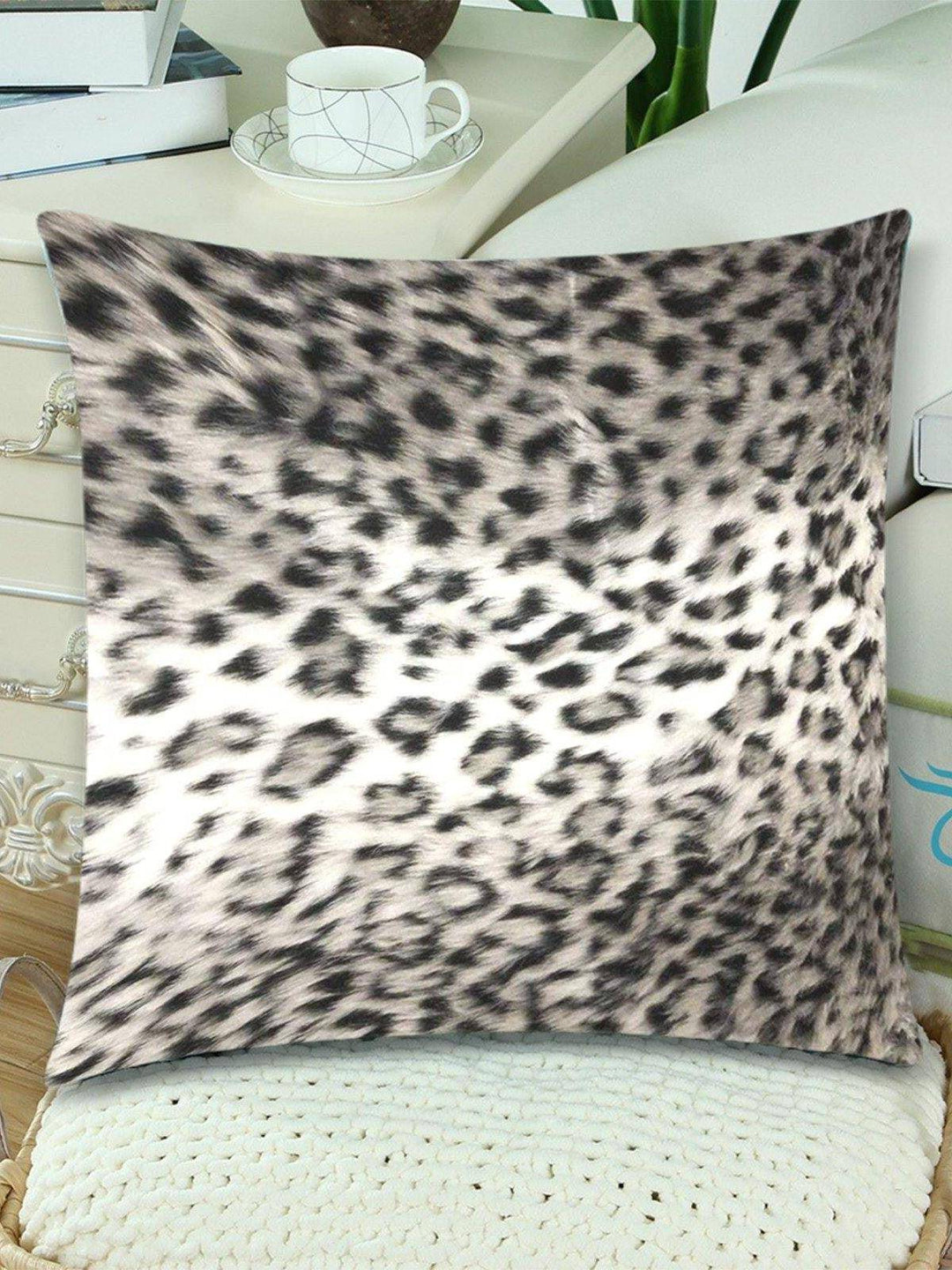 SNOW LEOPARD Throw Pillow Cover - Poison Arrow Retro