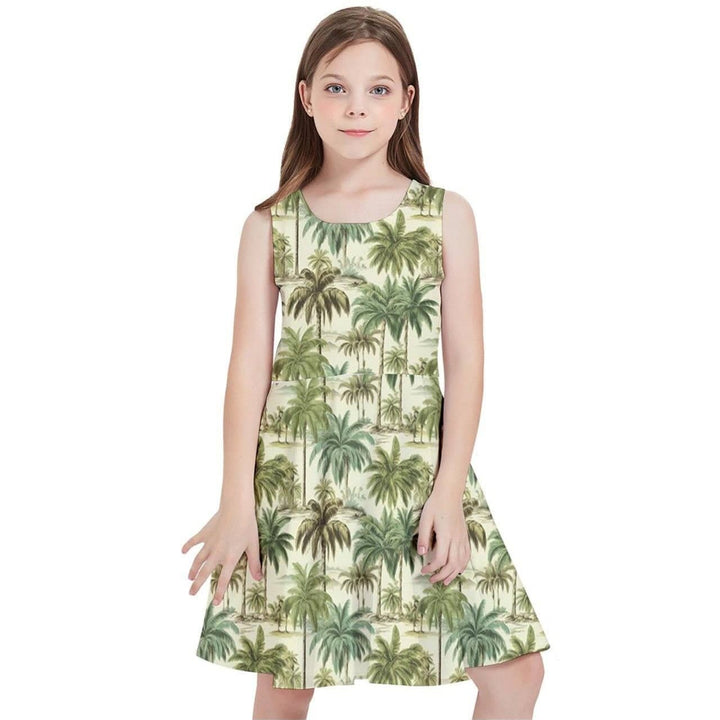 Palm Haven Kids' Skater Dress - Poison Arrow Retro