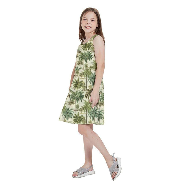 Palm Haven Kids' Skater Dress - Poison Arrow Retro