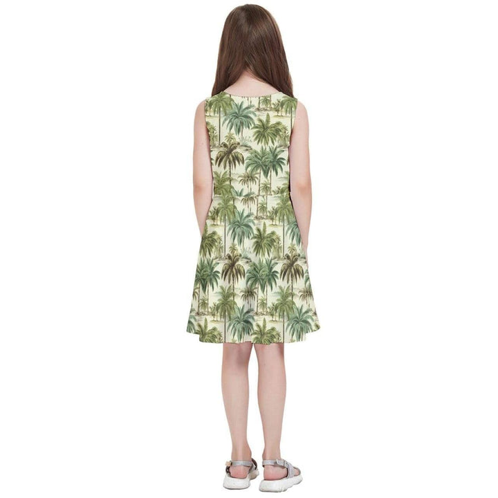 Palm Haven Kids' Skater Dress - Poison Arrow Retro