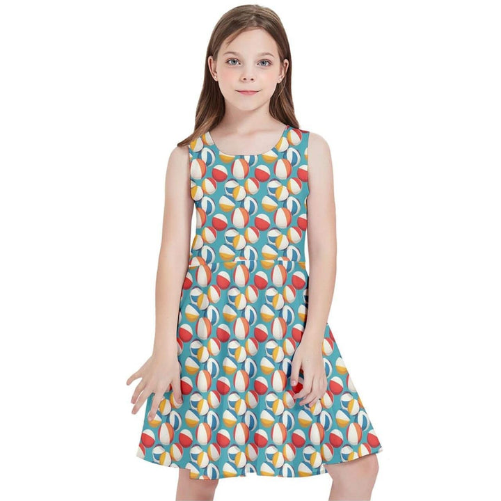 Retro Beach Balls Kids' Skater Dress - Poison Arrow Retro