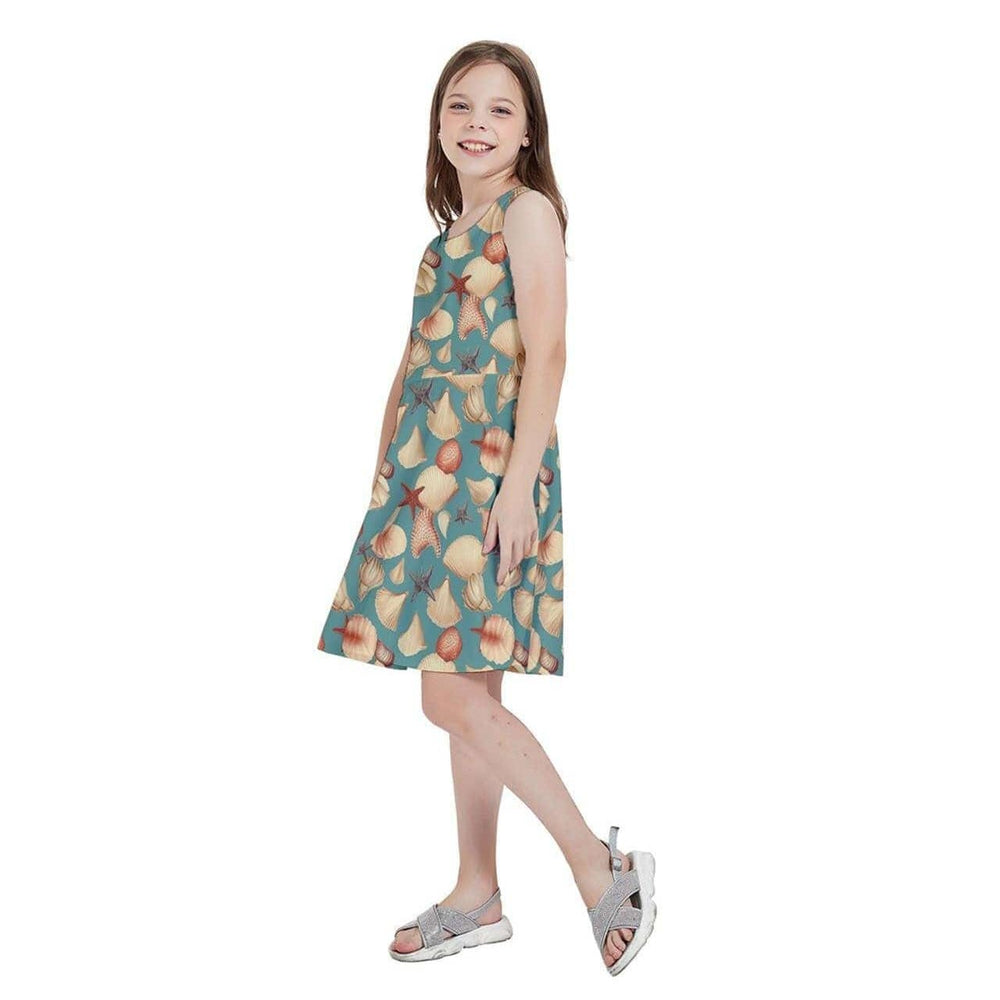 Vintage Seashells Kids' Skater Dress - Poison Arrow Retro