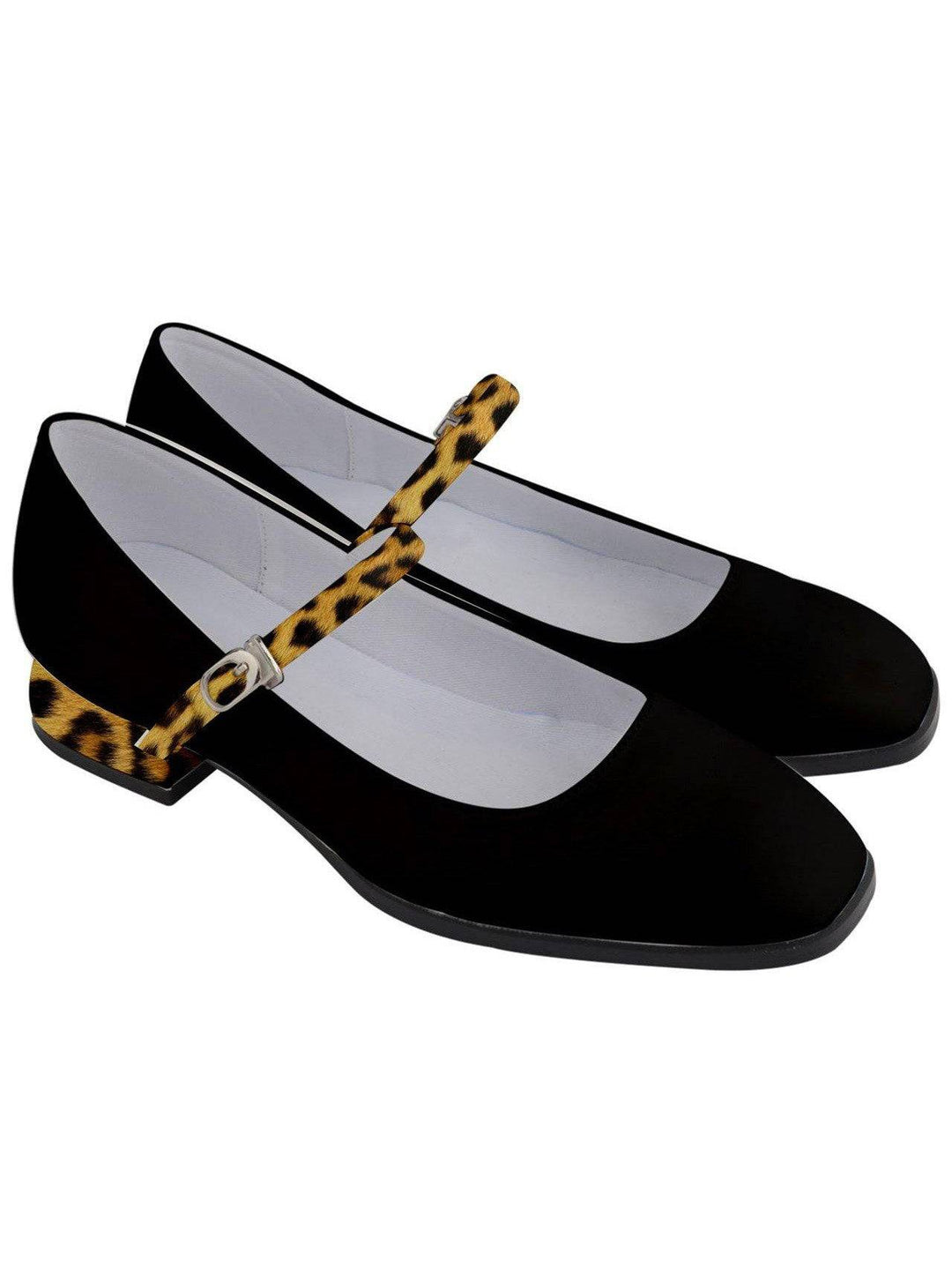 BLACK LEOPARD TRIM Women's Mary Jane Shoes - Poison Arrow Retro