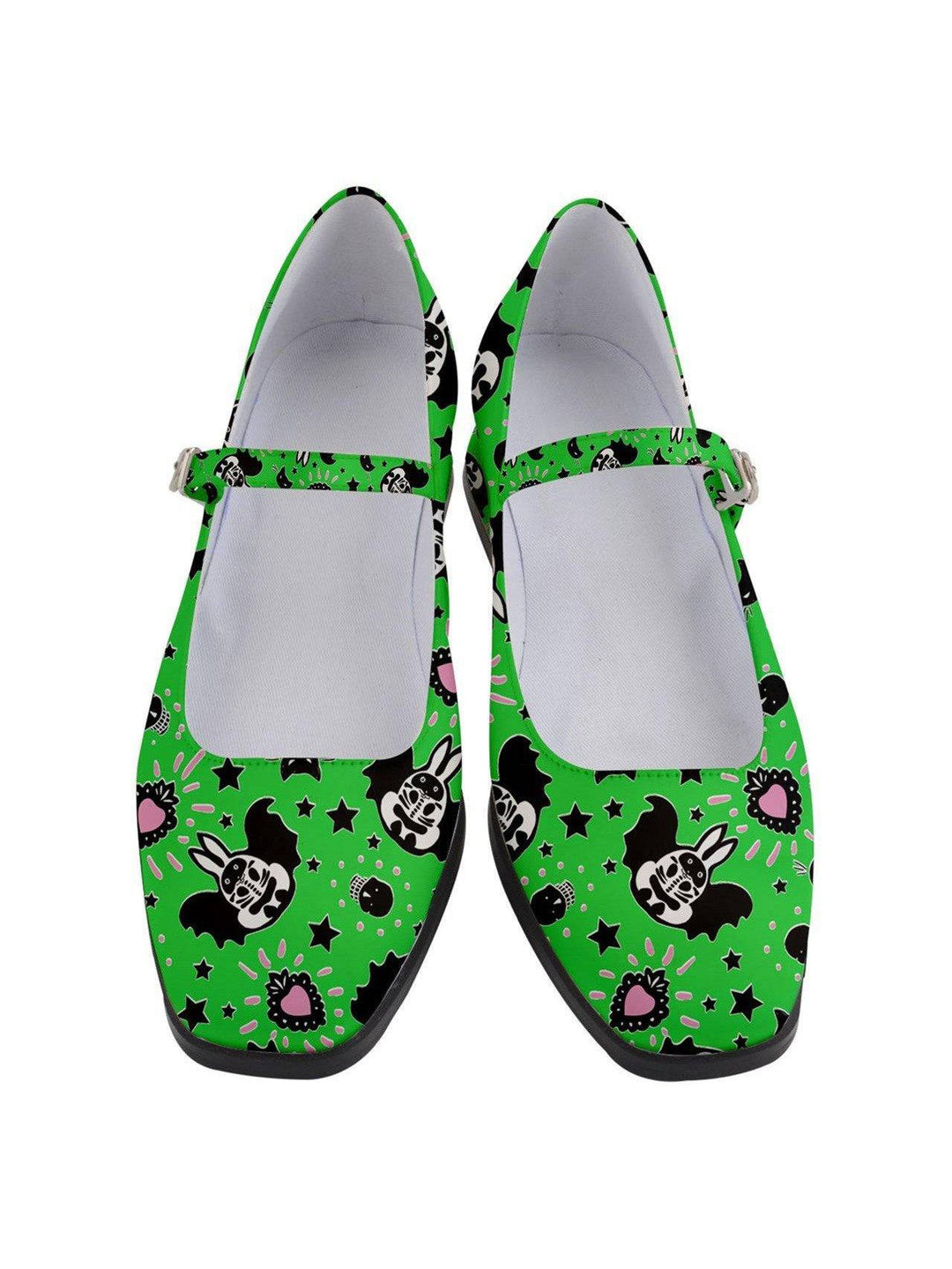 Bunny Bats Monster Green Women's Mary Jane Shoes - Poison Arrow Retro