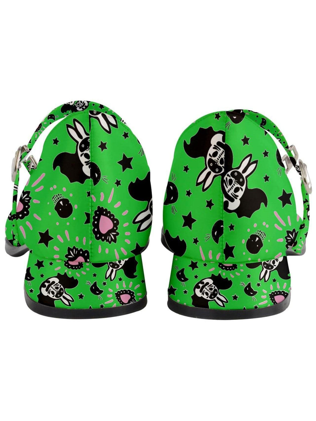 Bunny Bats Monster Green Women's Mary Jane Shoes - Poison Arrow Retro