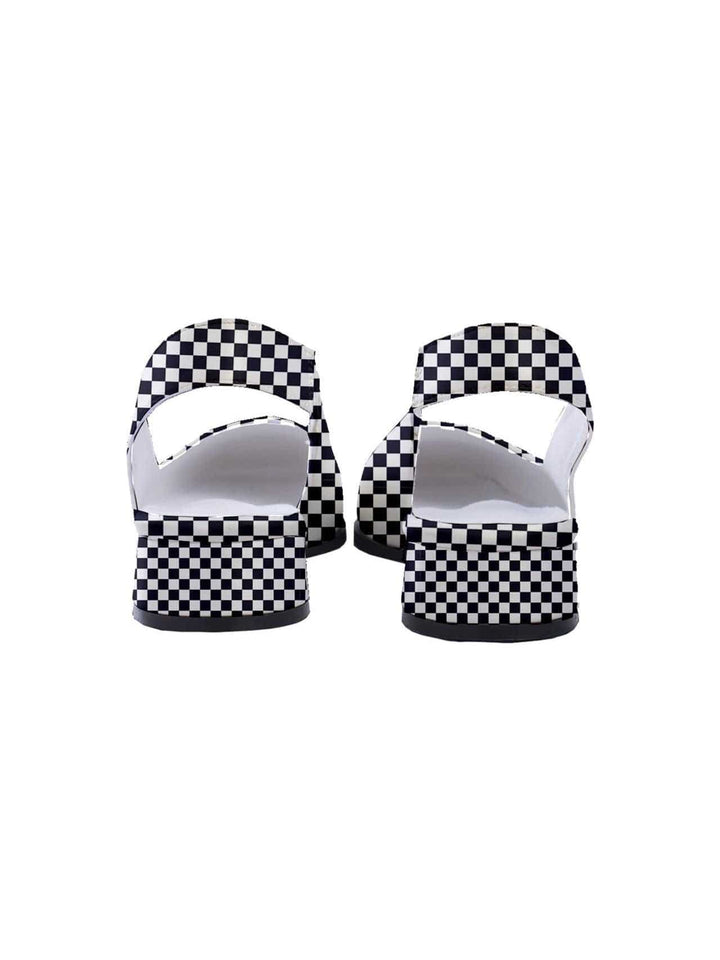 Checkerboard Women's Classic Slingback Heels - Poison Arrow Retro