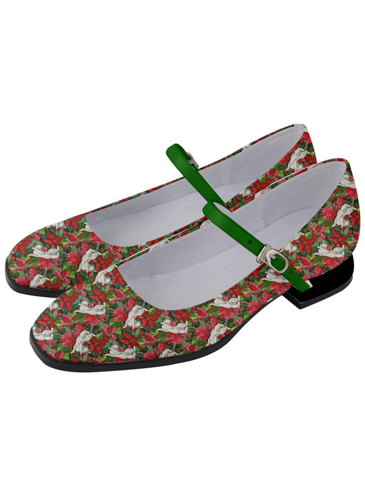 Christmas Cats Women's Mary Jane Shoes - Poison Arrow Retro