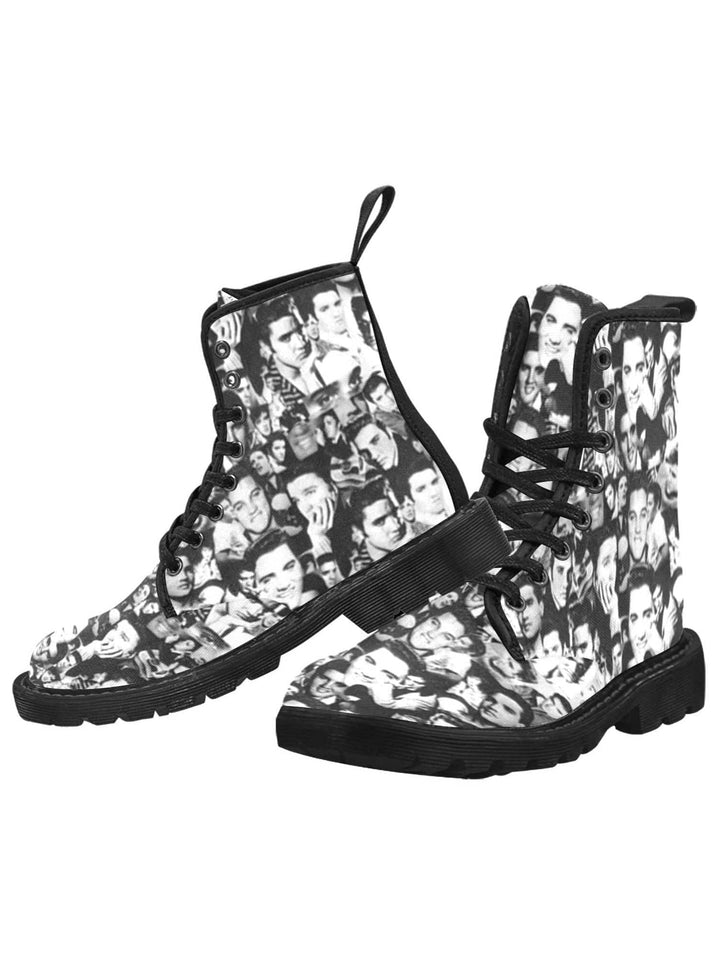 Elvis The King Women's Lace Up Combat Boots - Poison Arrow Retro