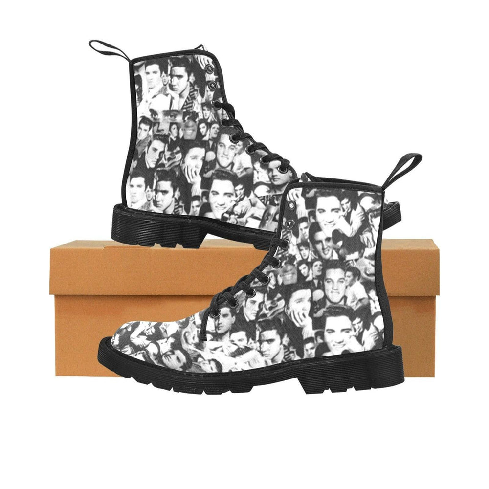 Elvis The King Women's Lace Up Combat Boots - Poison Arrow Retro