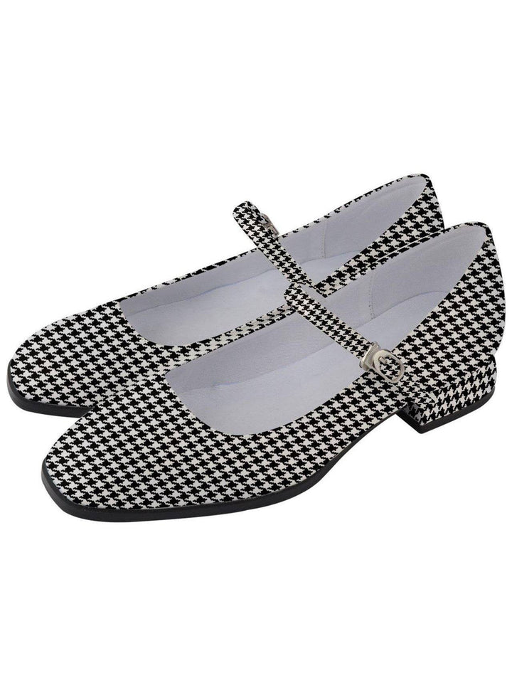 Houndstooth Women's Mary Jane Shoes - Poison Arrow Retro