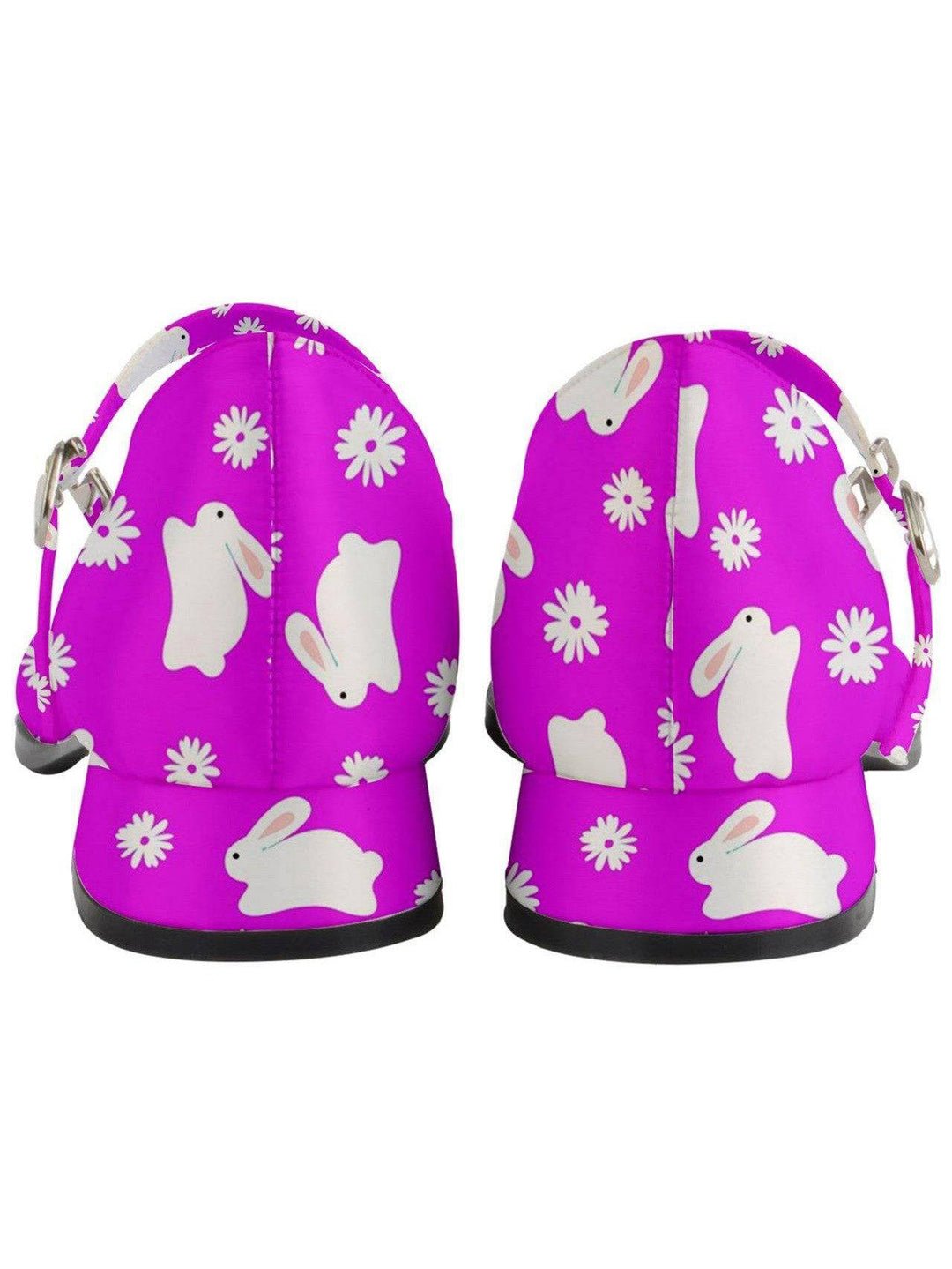 Marshmallow Bunnies Hot Pink Women's Mary Jane Shoes - Poison Arrow Retro