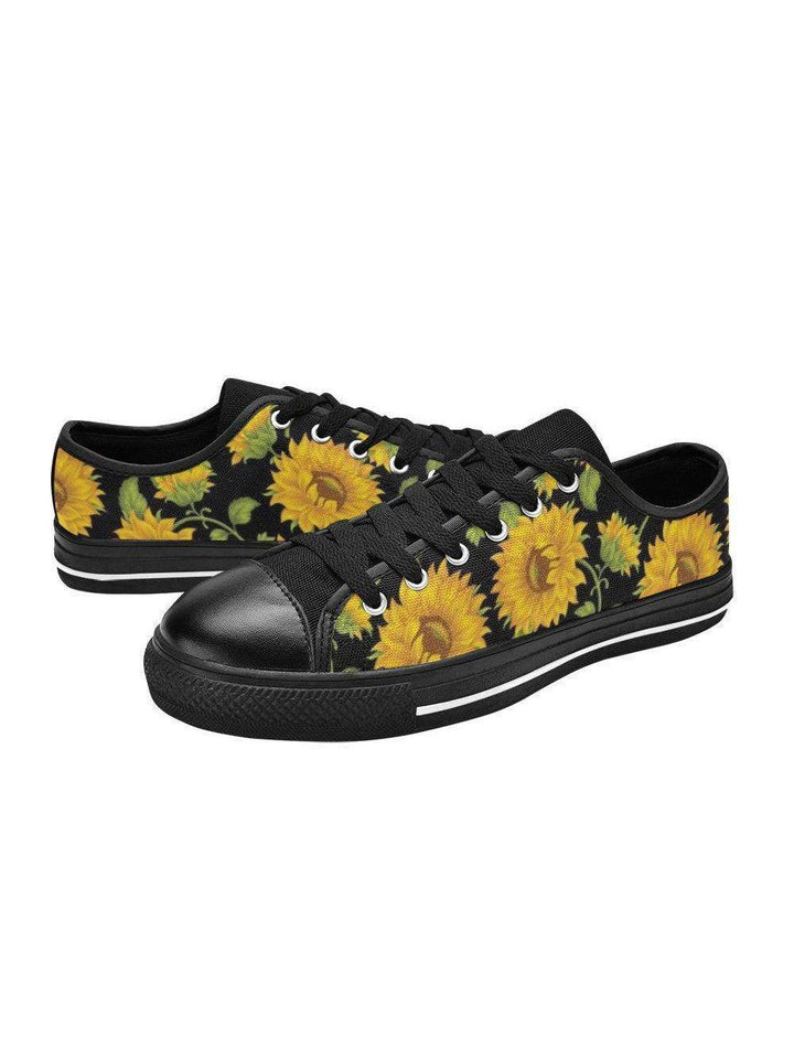 SUNFLOWERS BLACK Retro Style Sneakers - Poison Arrow Retro