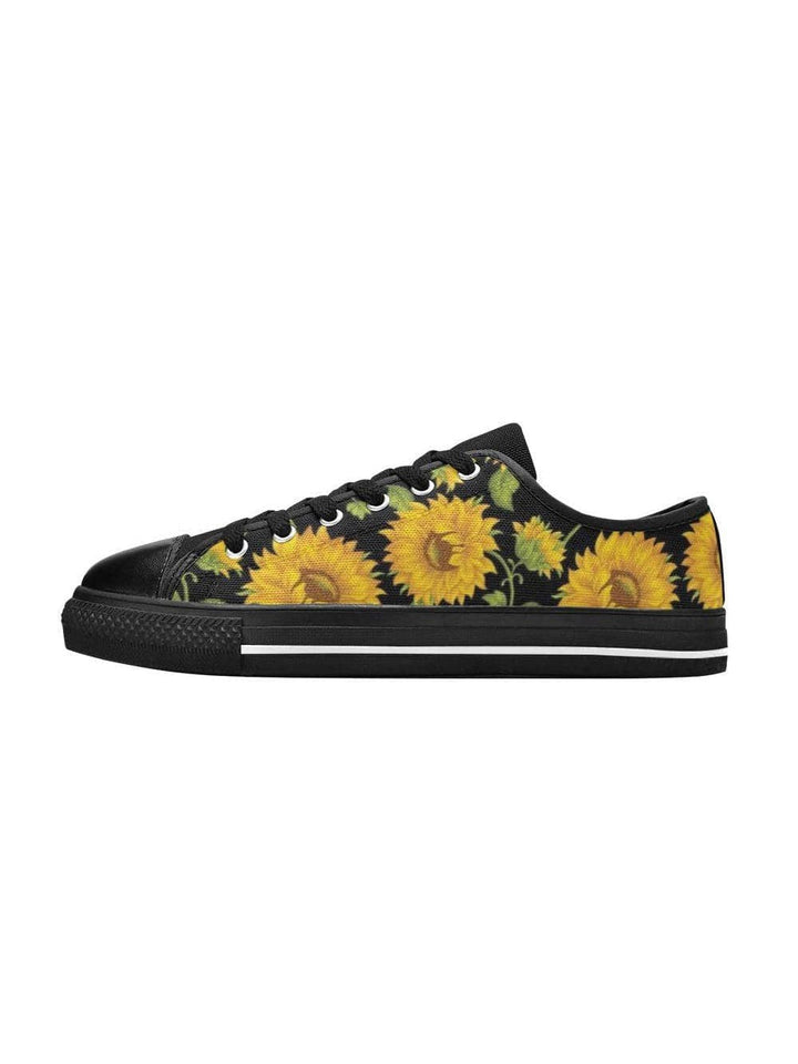 SUNFLOWERS BLACK Retro Style Sneakers - Poison Arrow Retro