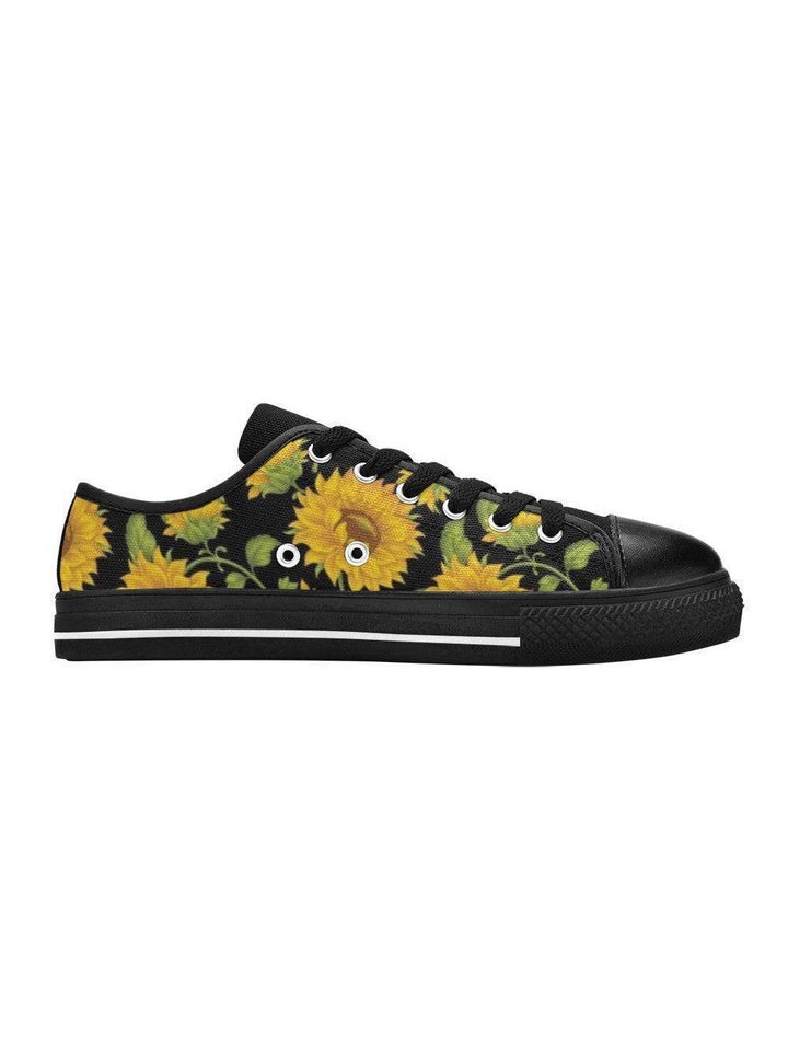 SUNFLOWERS BLACK Retro Style Sneakers - Poison Arrow Retro