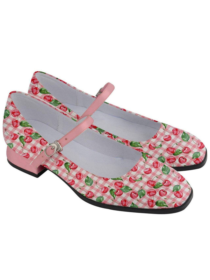 Watercolour Cherries Women's Mary Jane Shoes - Poison Arrow Retro