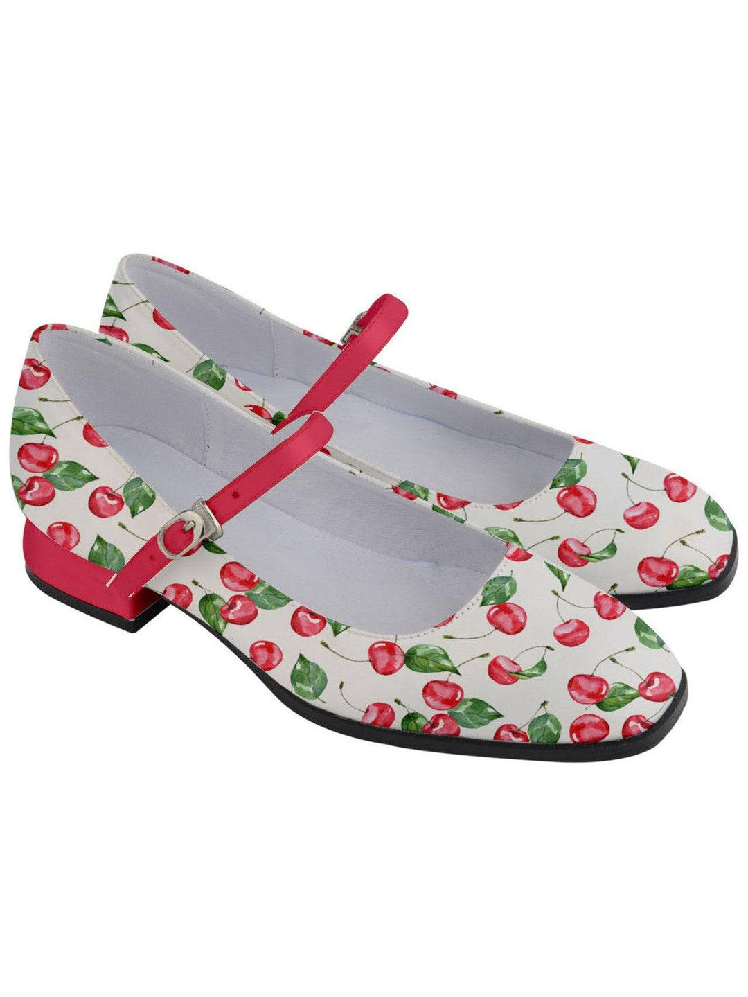 Watercolour Cherries Women's Mary Jane Shoes - Poison Arrow Retro