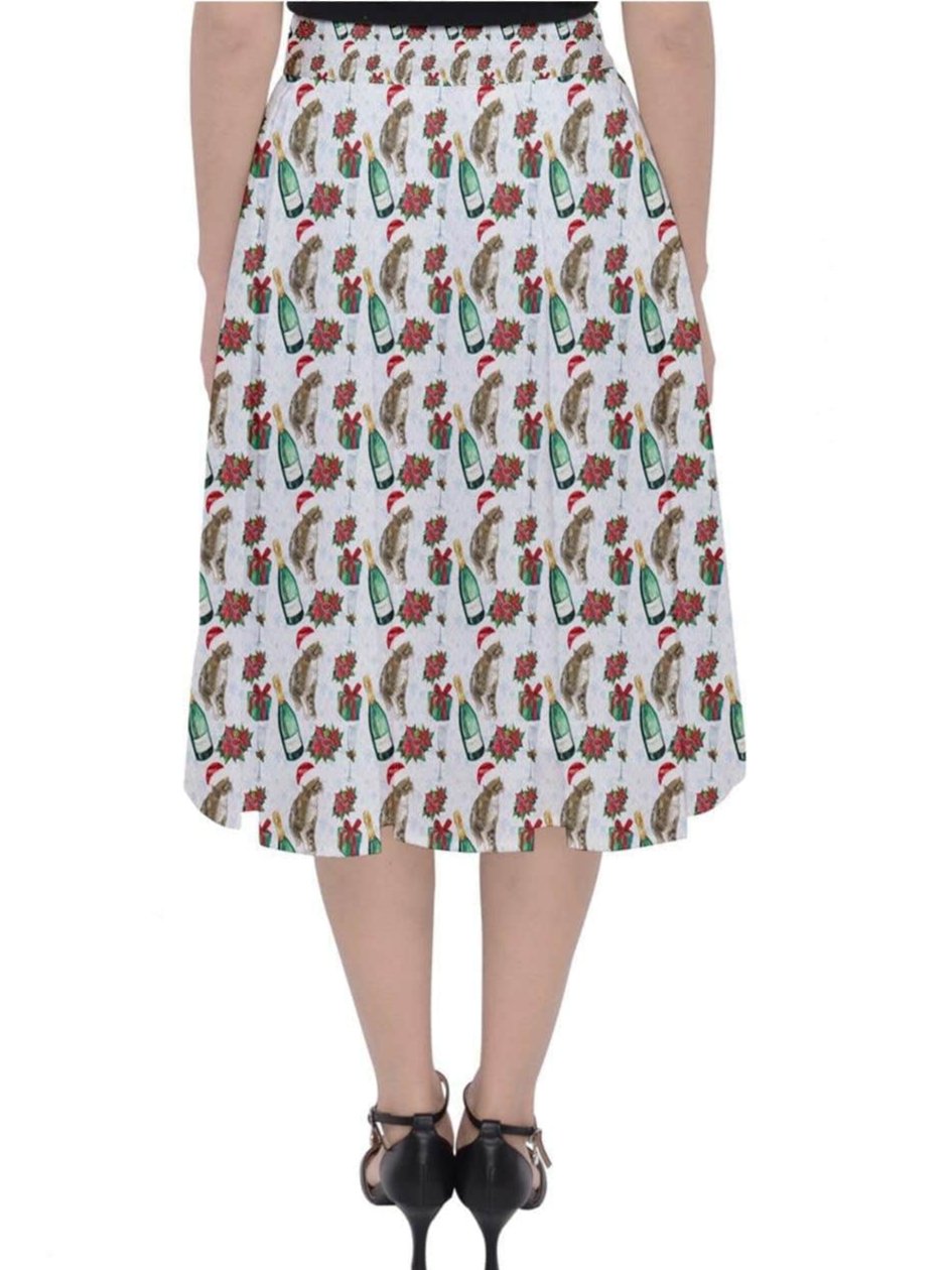 Christmas Cats Midi Skirt - Poison Arrow Retro